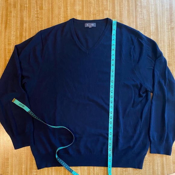 Bonobos Washable Merino V-Neck Sweater Navy - Picture 3 of 5